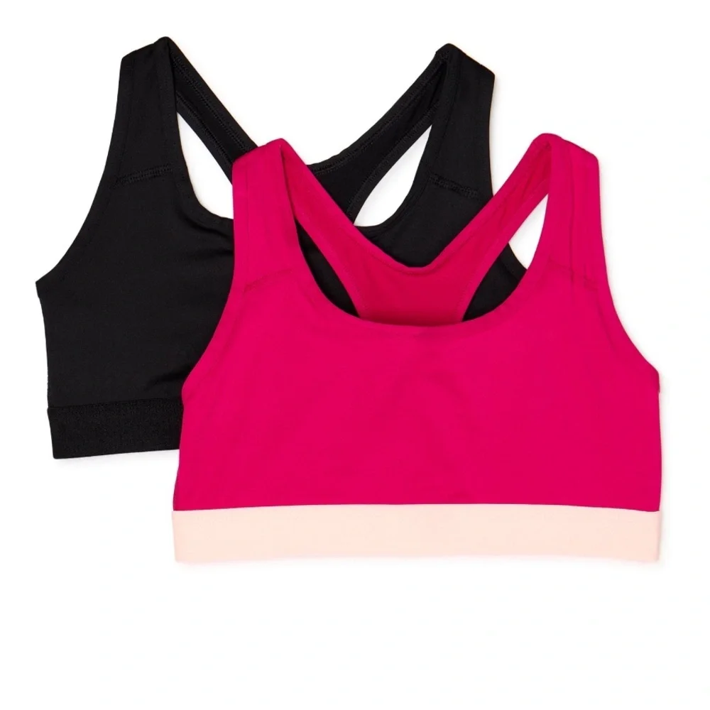 Athletic Works Girls Sports Bra, 2 Pack, Size 32 or Medium
